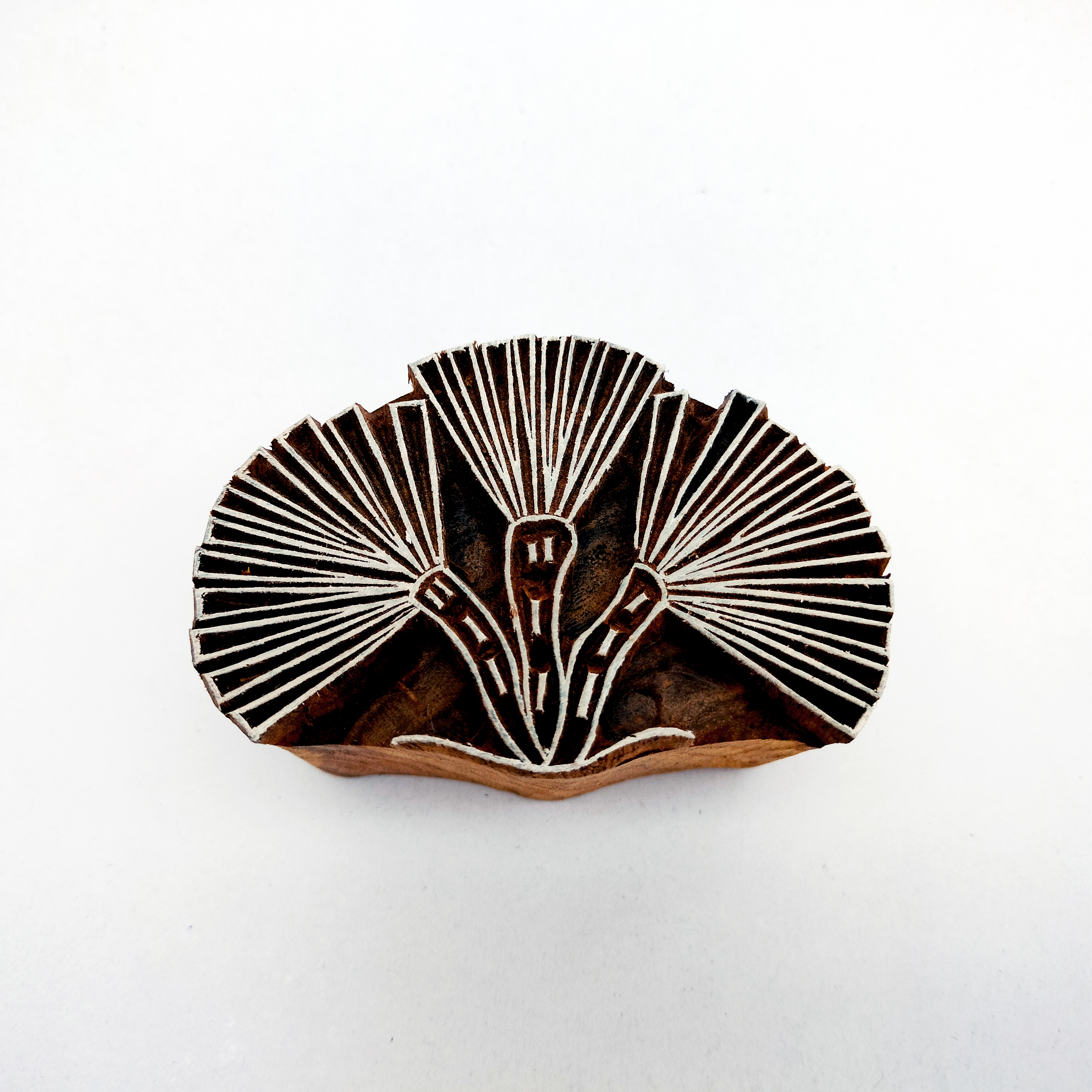 Intricate Botanical Floral Wooden Block