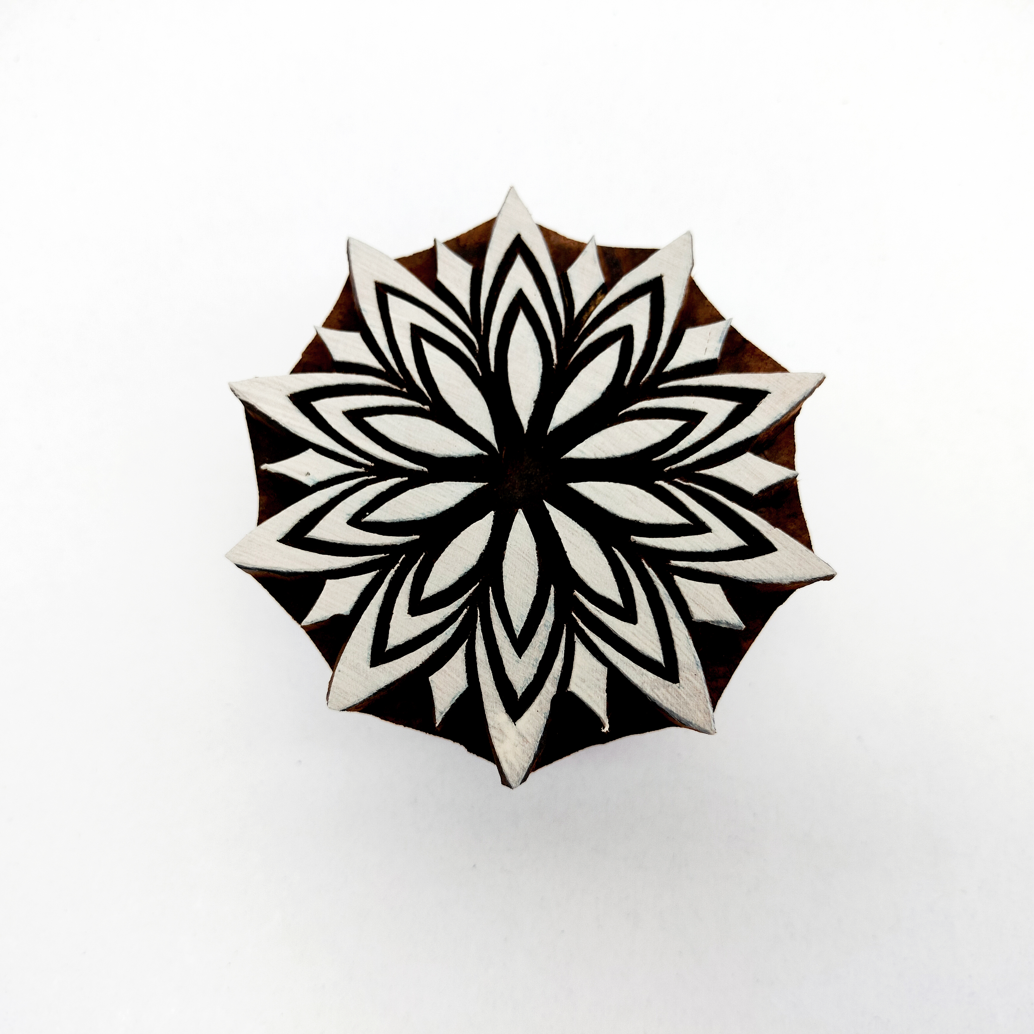 Intricate Botanical Floral Wooden Block