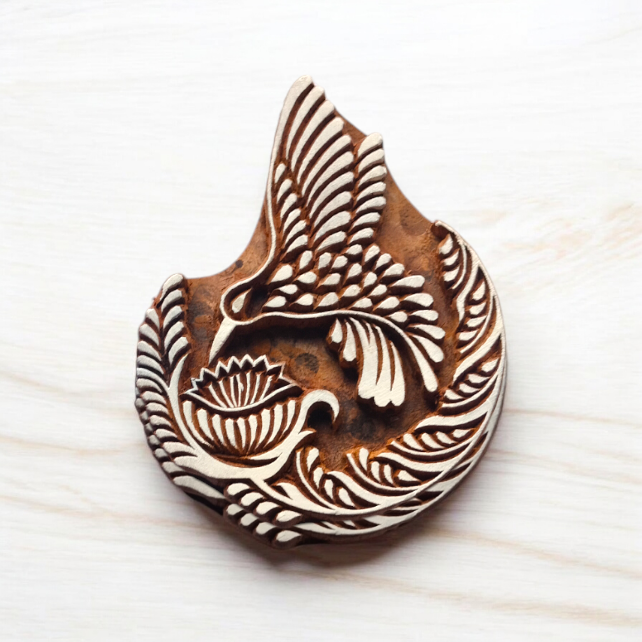 Hand-Carved Songbird Block