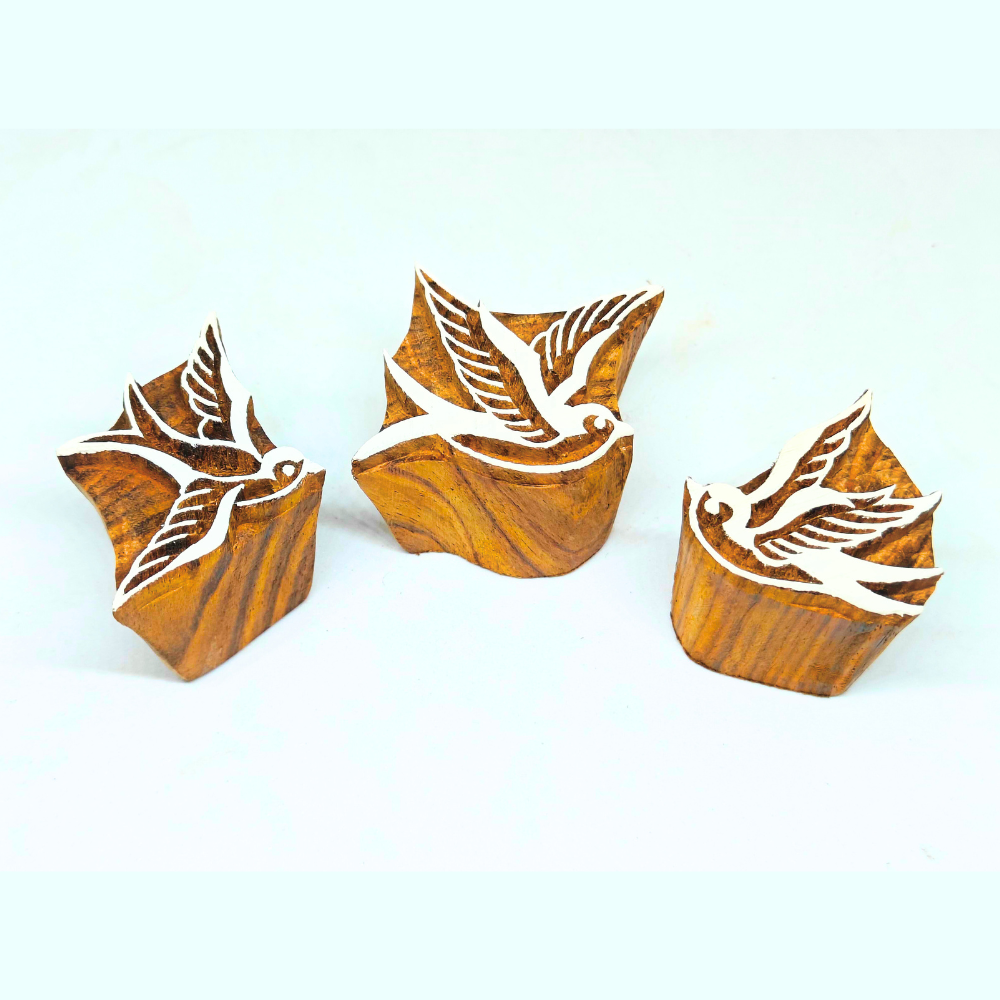 Hand-Carved Songbird Block