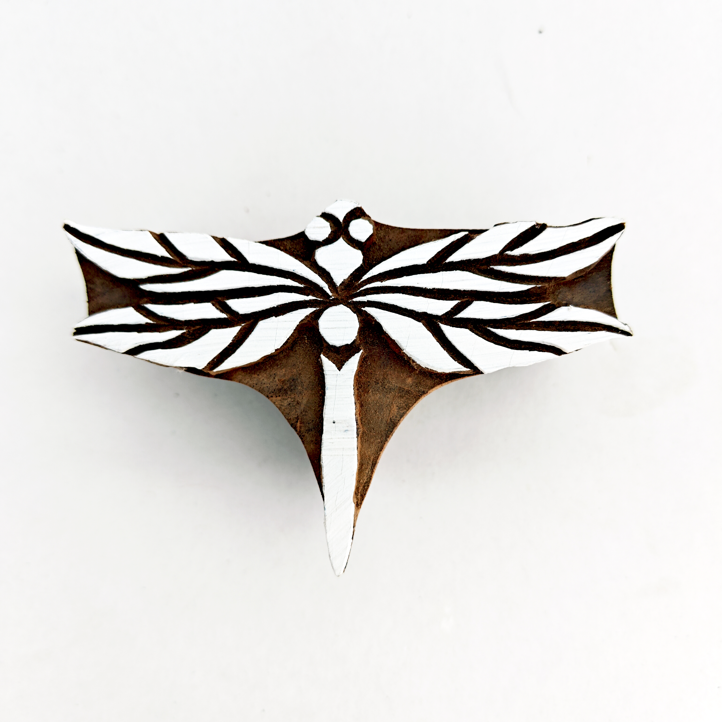 Hand-Carved Botanical Floral Block