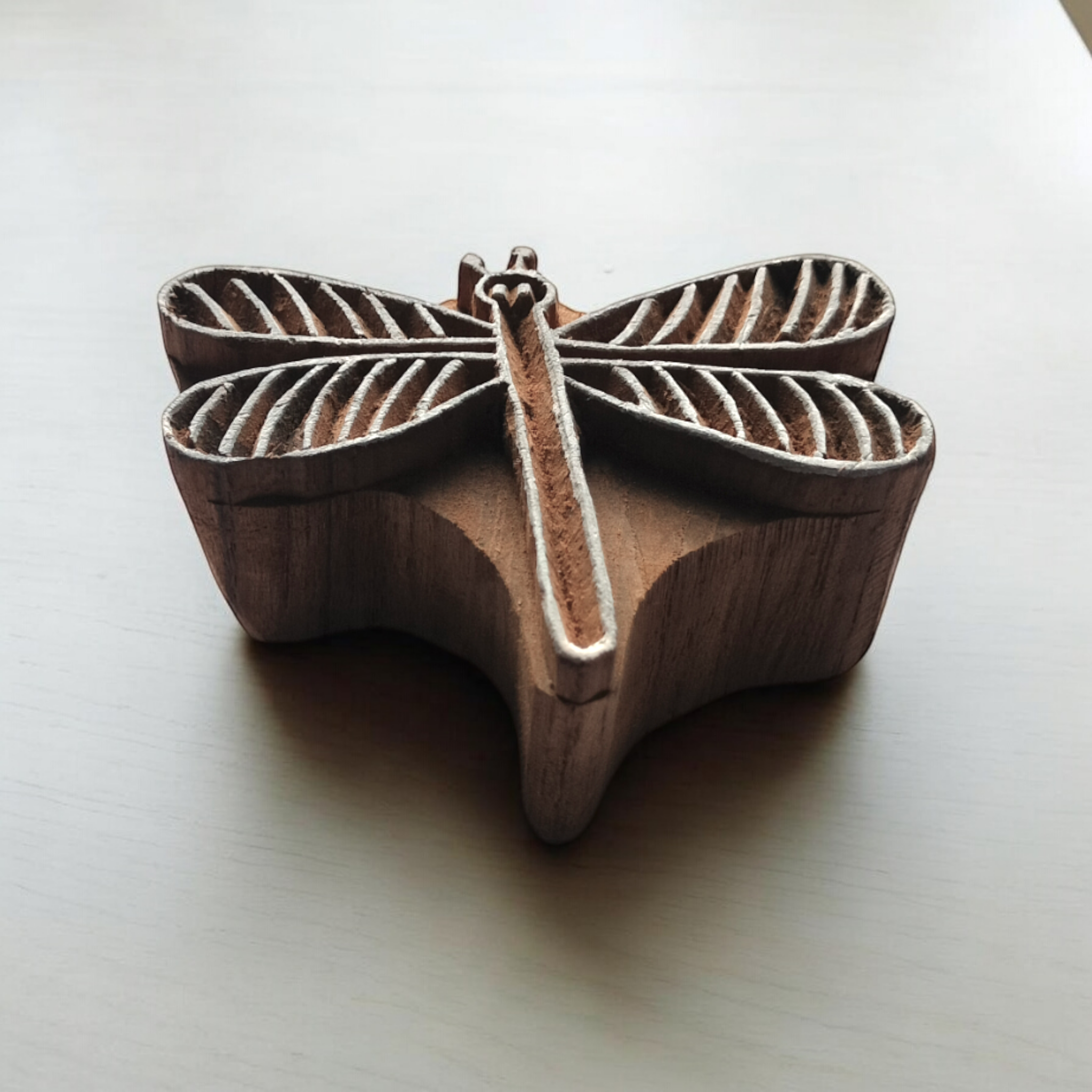 Hand-Carved Botanical Floral Block