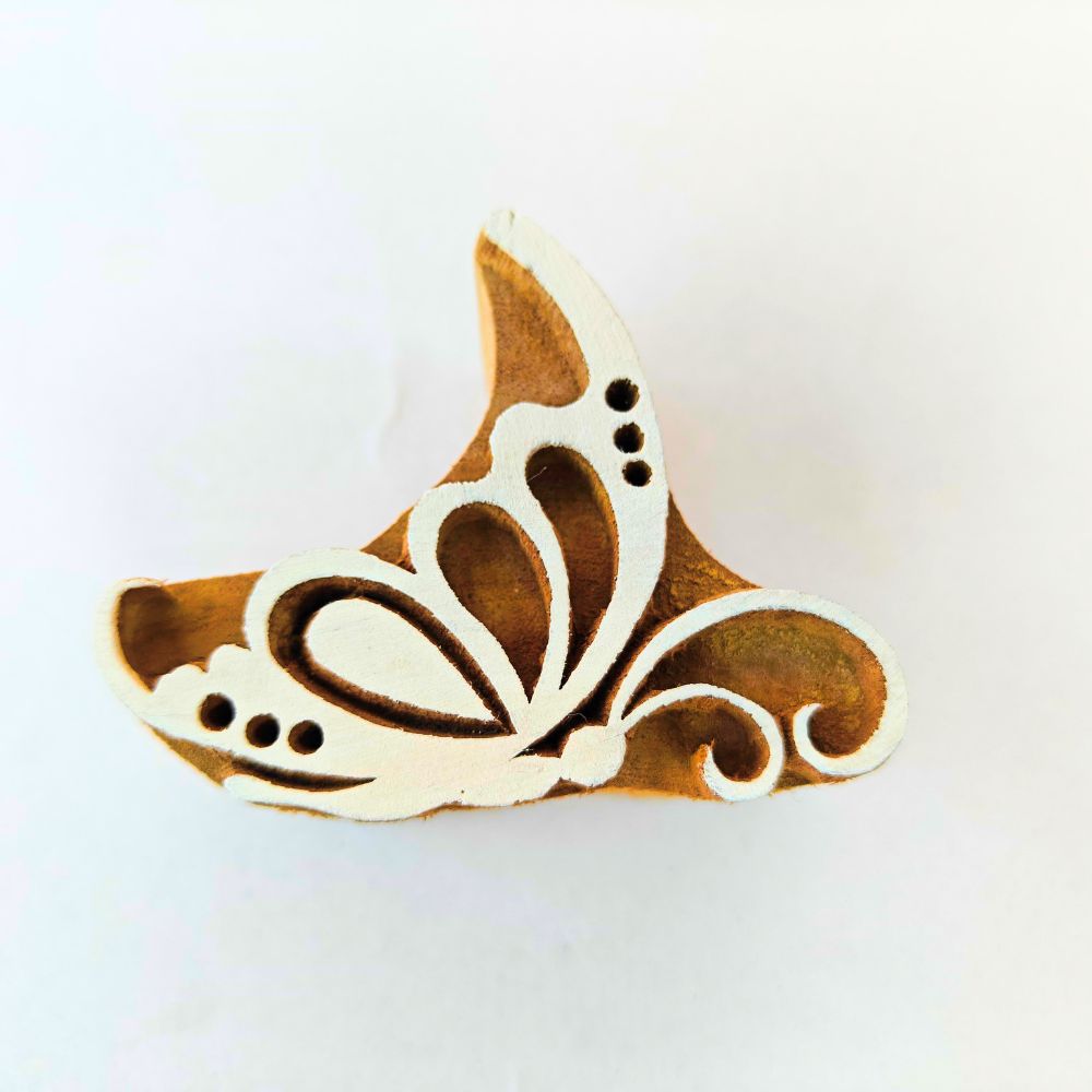 Hand-Carved Botanical Floral Block