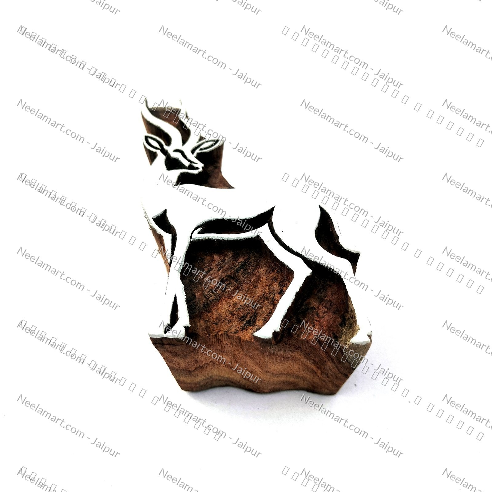 Hand-Carved Forest Deer Block