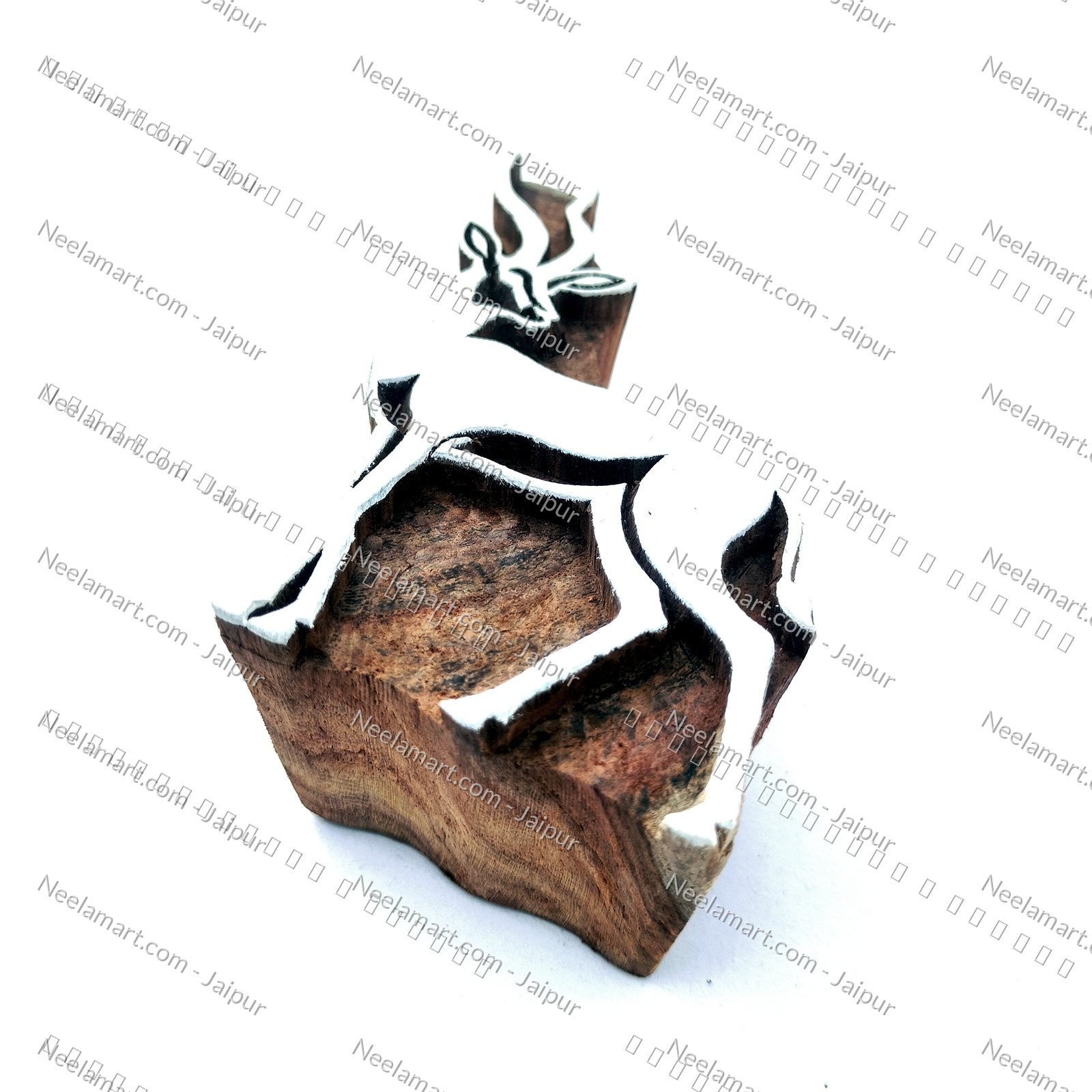 Hand-Carved Forest Deer Block Printed impression