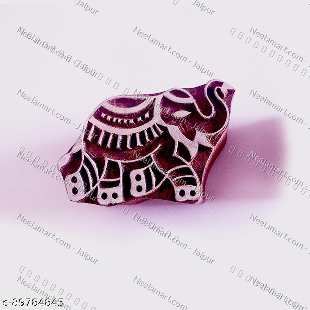 Hand-Carved Royal Elephant Block