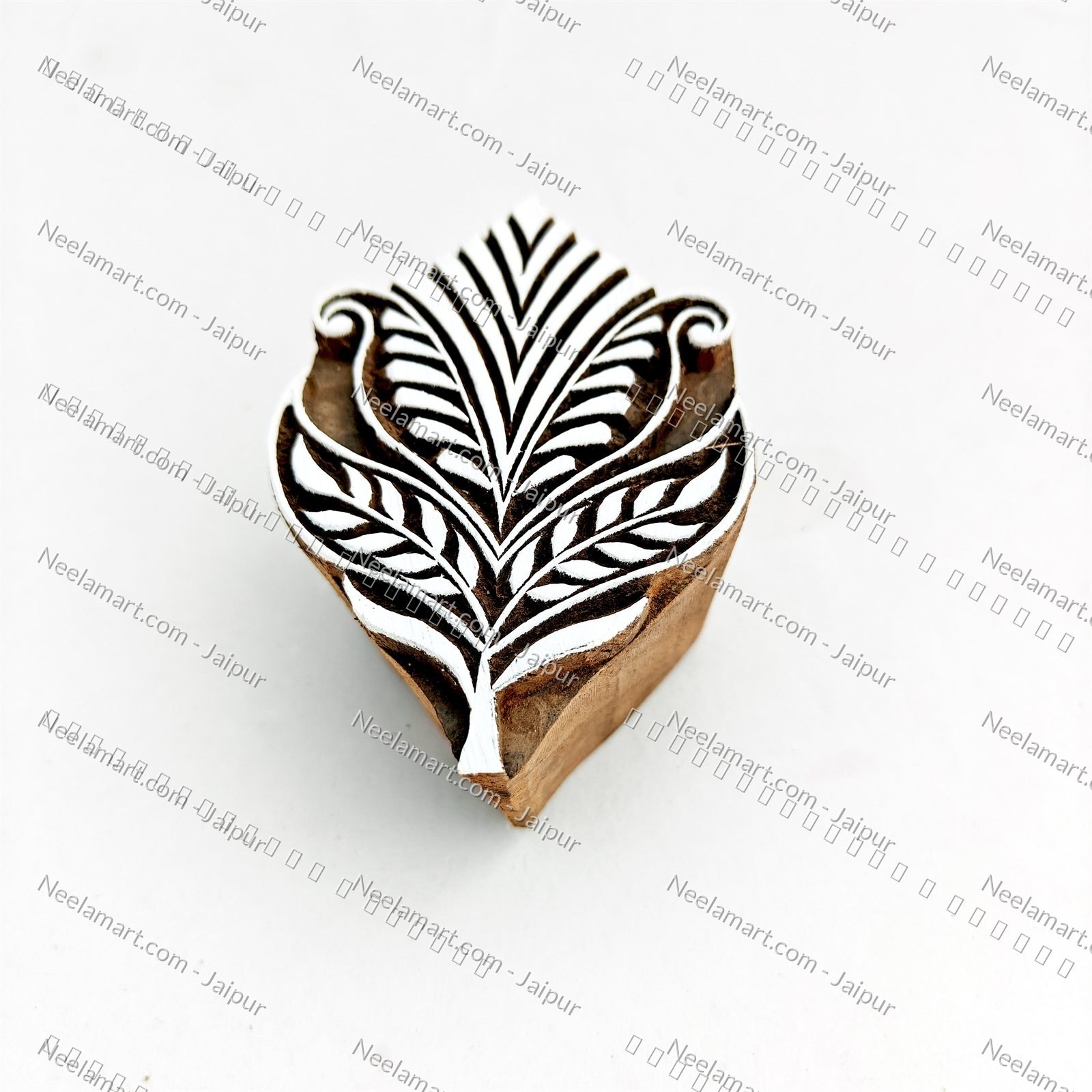 Intricate Botanical Floral Wooden Block printed impression