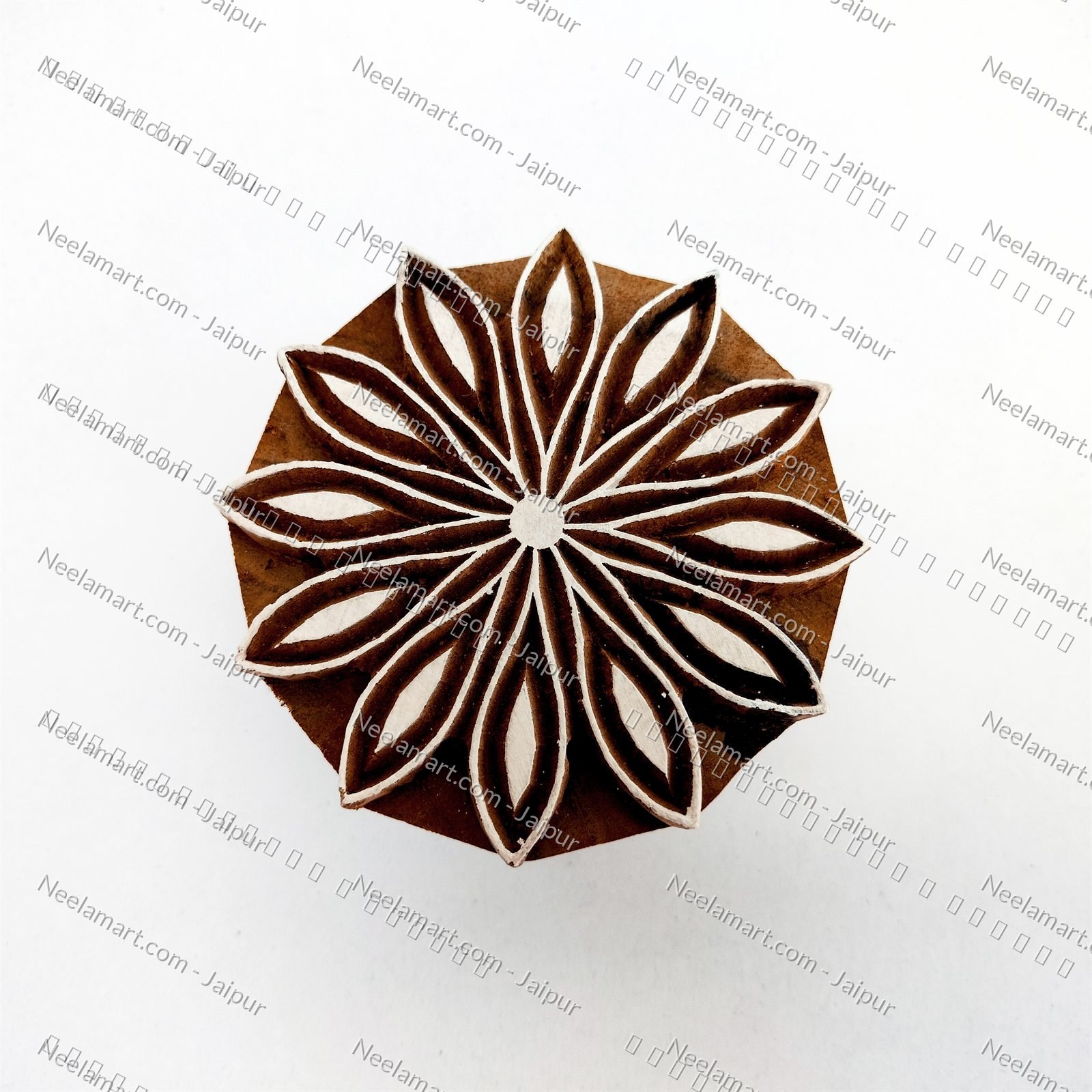 Intricate Botanical Floral Wooden Block printed impression
