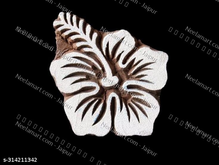 Intricate Botanical Floral Wooden Block printed impression