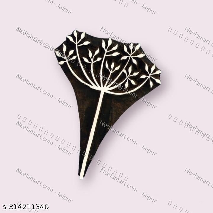 Intricate Botanical Floral Wooden Block