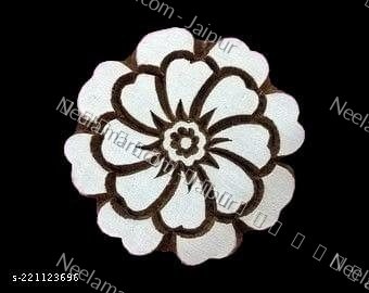 Intricate Botanical Floral Wooden Block
