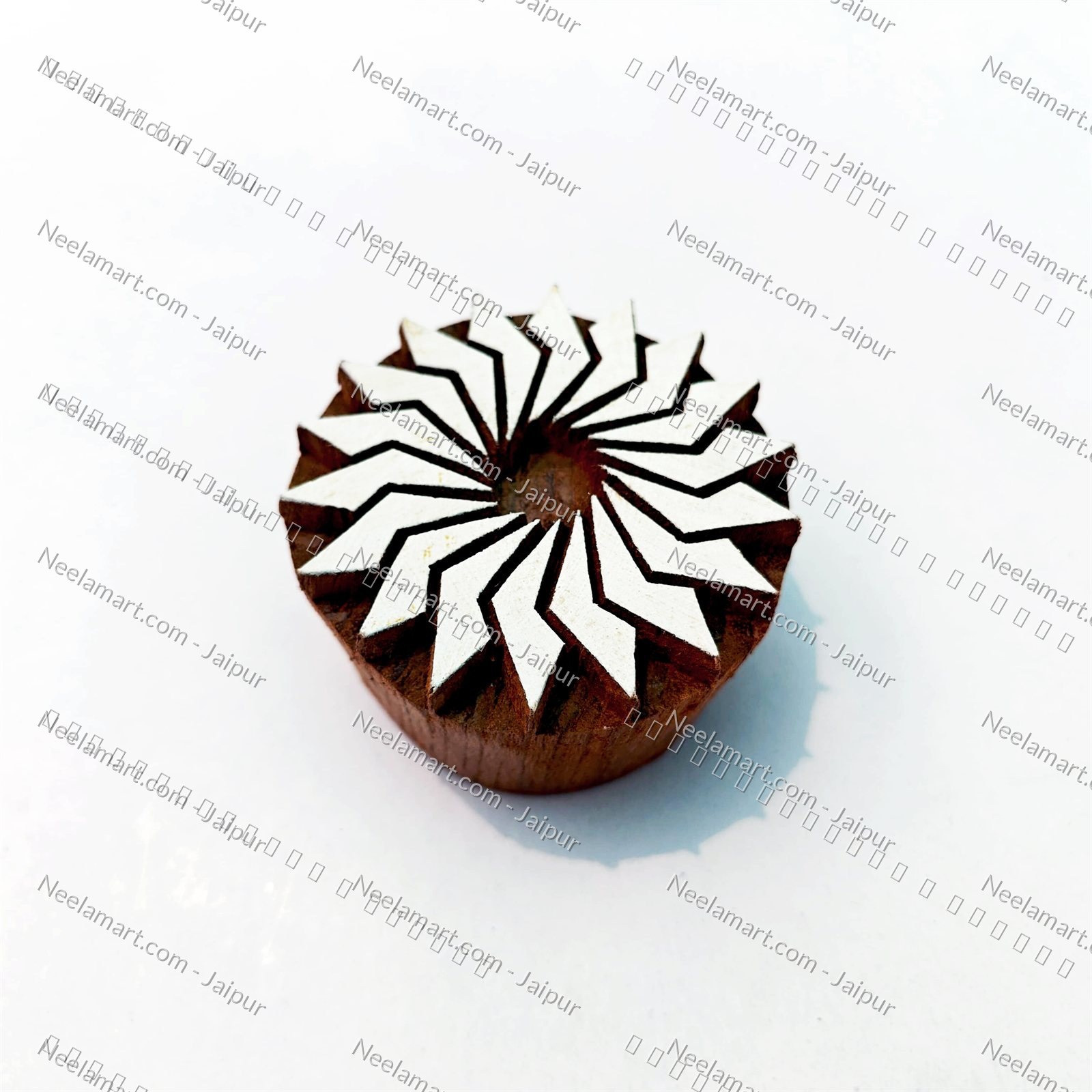 Intricate Botanical Floral Wooden Block