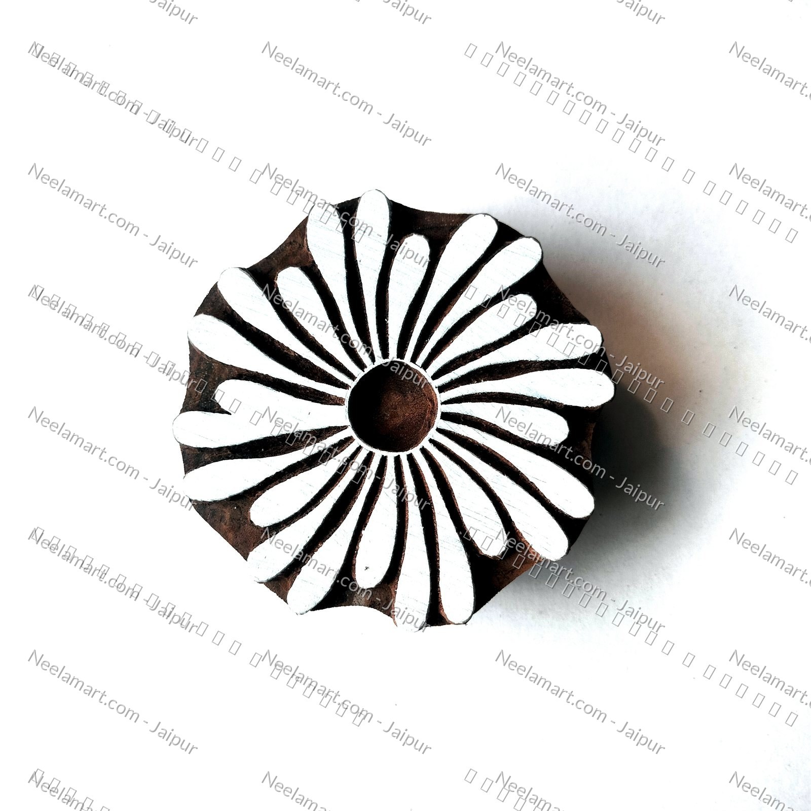 Intricate Botanical Floral Wooden Block