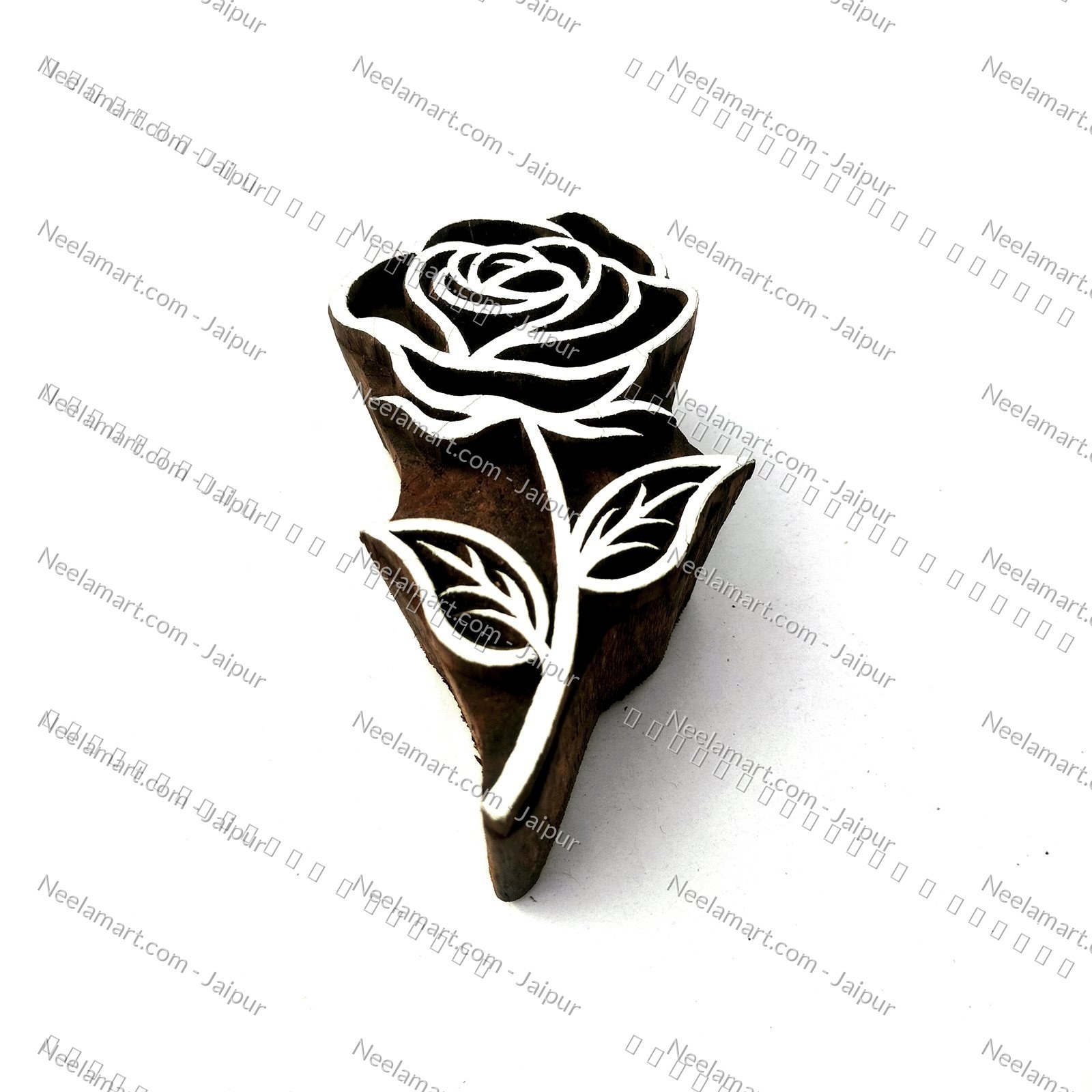 Intricate Rose Motif Wooden Block Printed impression
