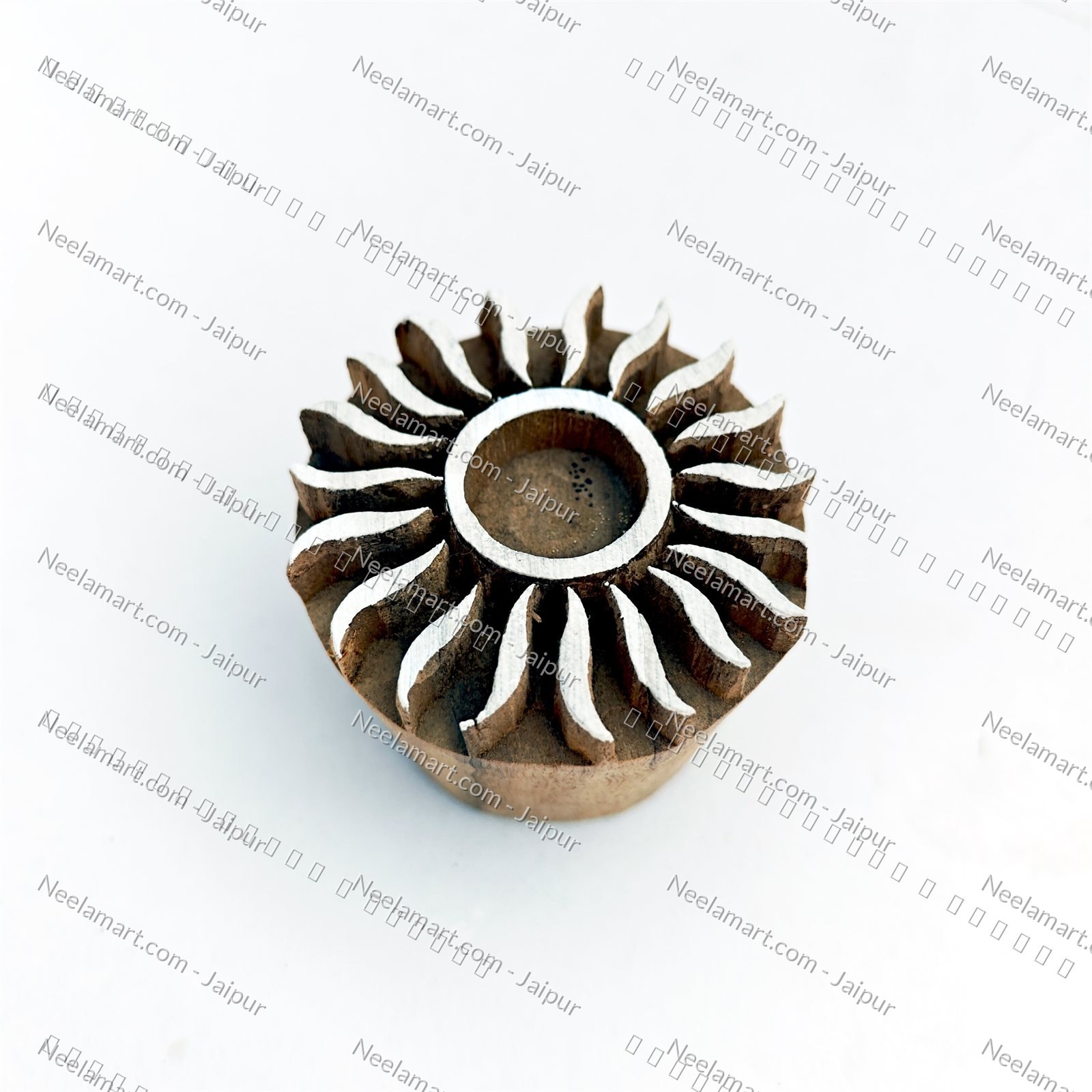 Spiritual Sun Burst Wooden Stamp printed impression