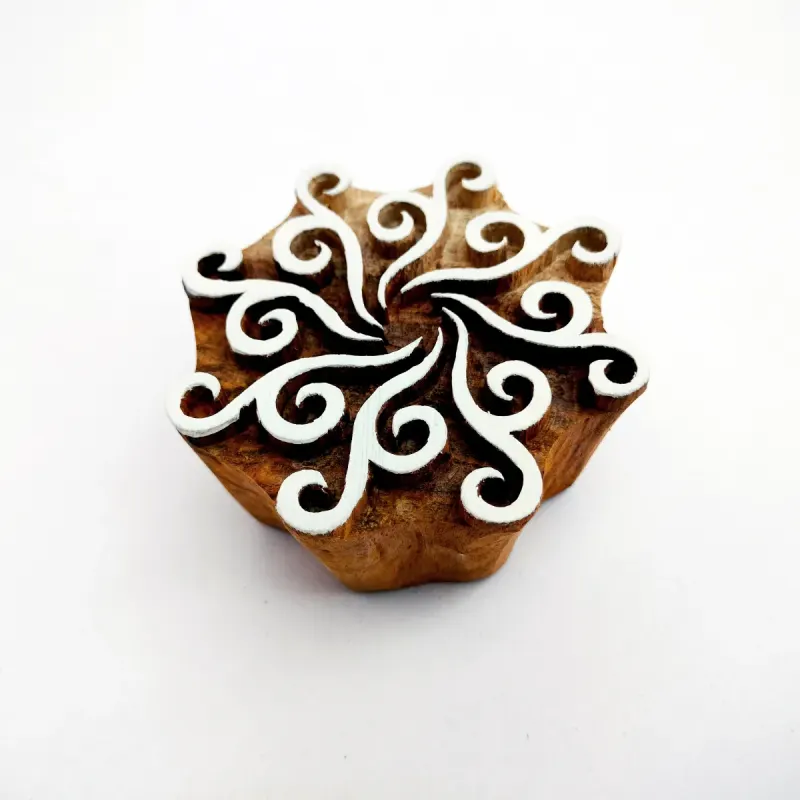 Intricate Botanical Floral Wooden Block Pattern