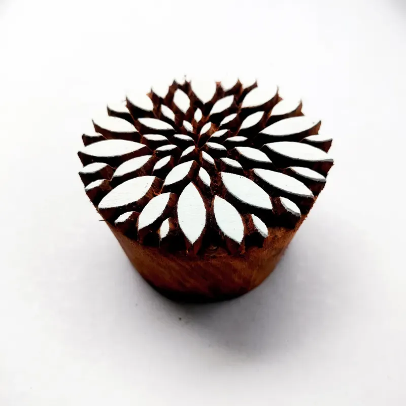 Intricate Botanical Floral Wooden Block Pattern