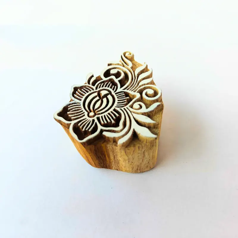 Intricate Botanical Floral Wooden Block Pattern