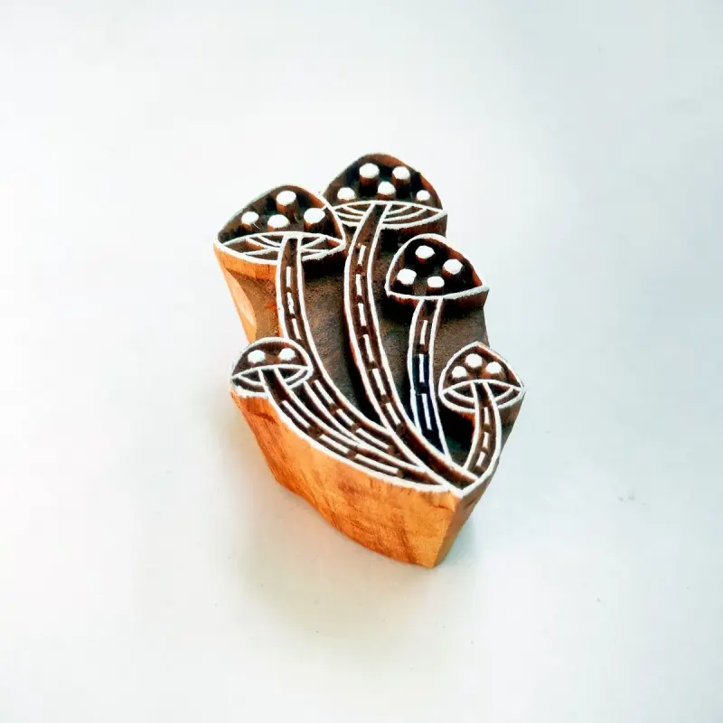Intricate Botanical Floral Wooden Block Pattern