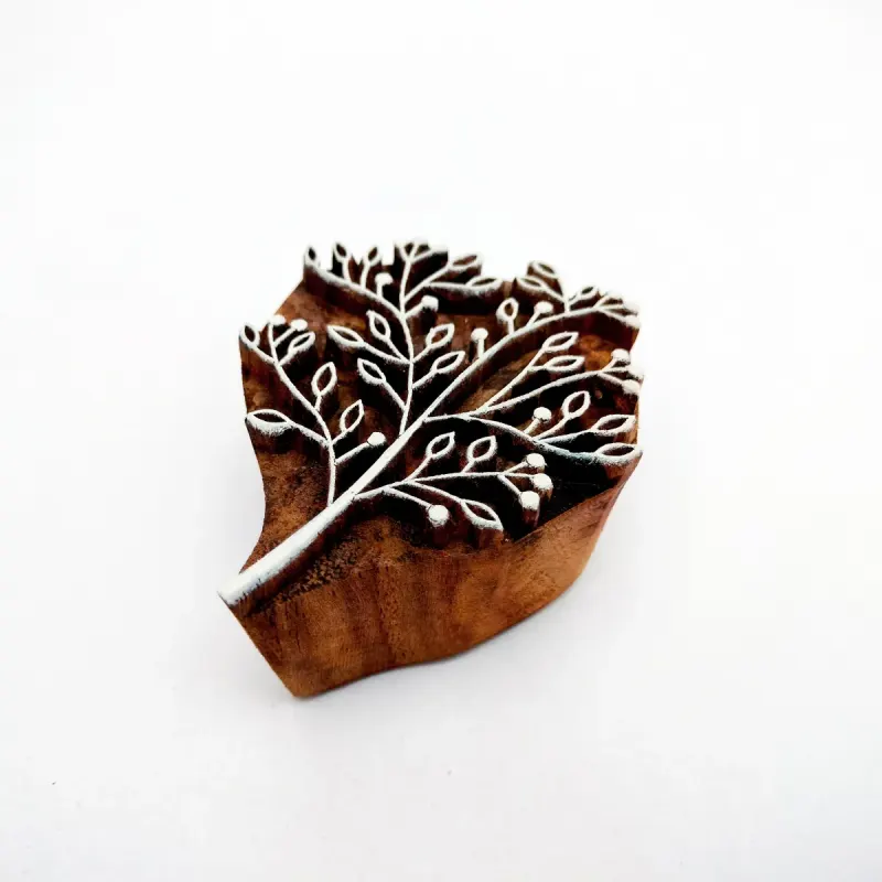Intricate Botanical Floral Wooden Block Pattern