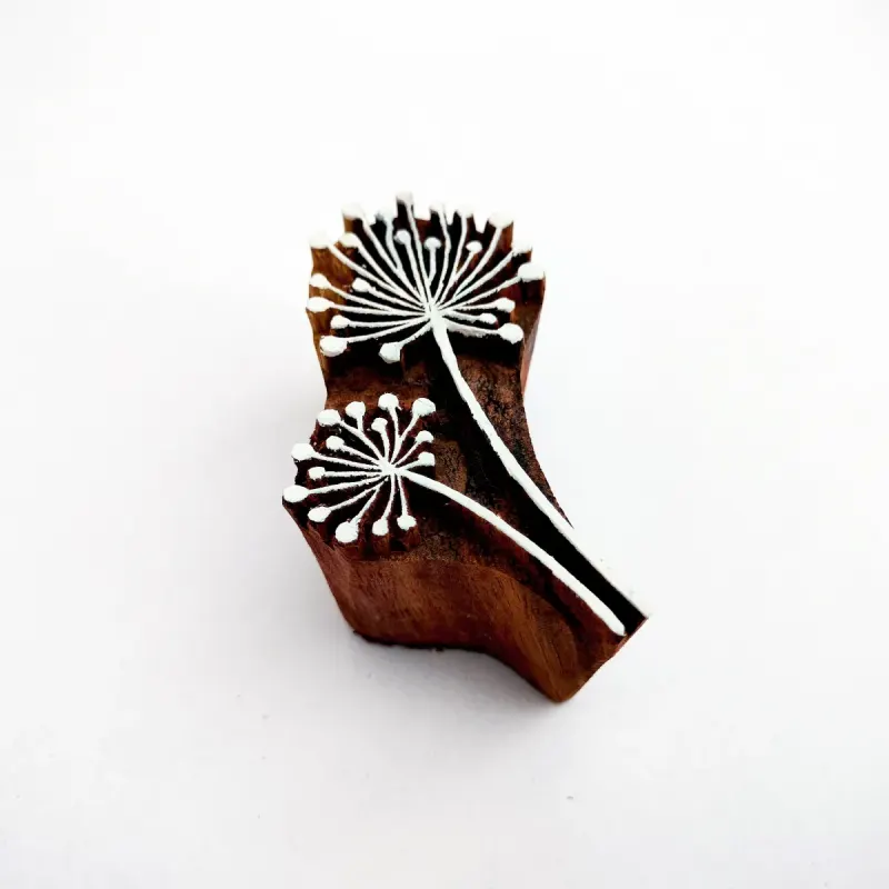 Intricate Botanical Floral Wooden Block printed impression