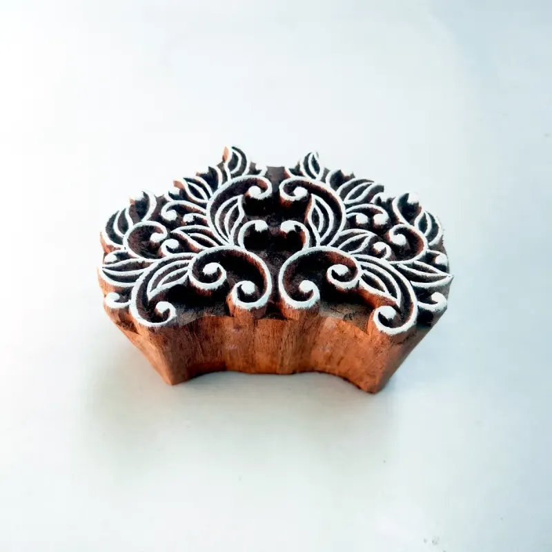 Intricate Botanical Floral Wooden Block printed impression