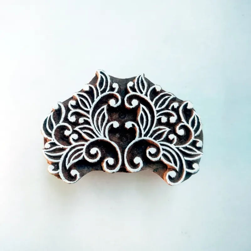 Intricate Botanical Floral Wooden Block