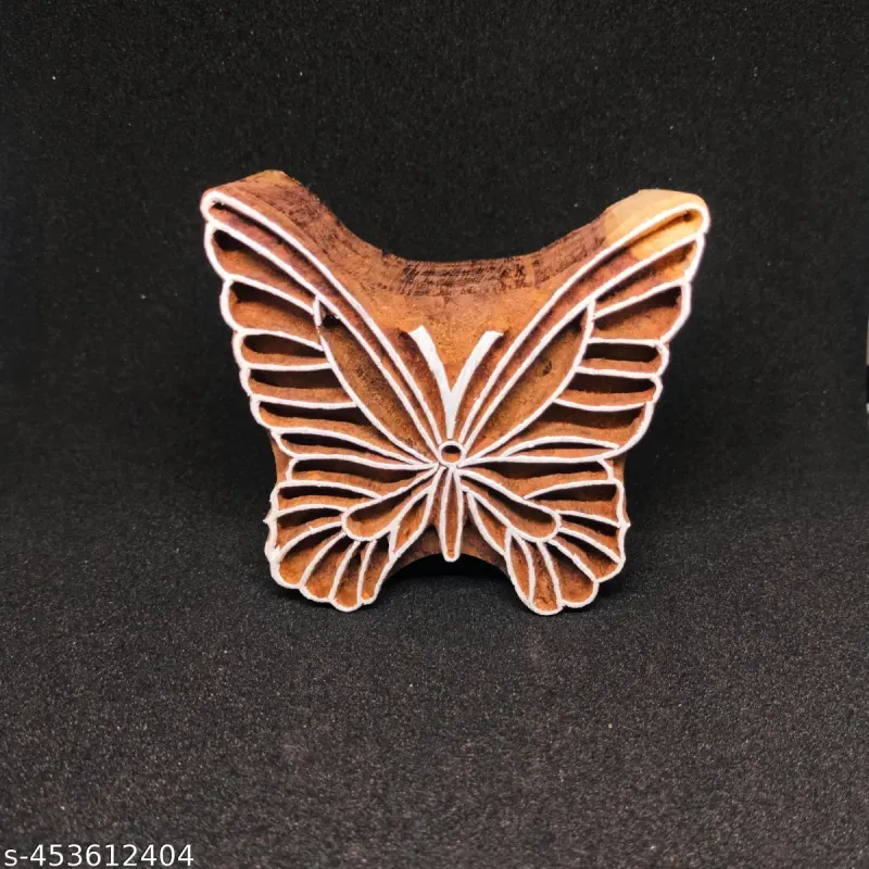 Hand-Carved Botanical Floral Block