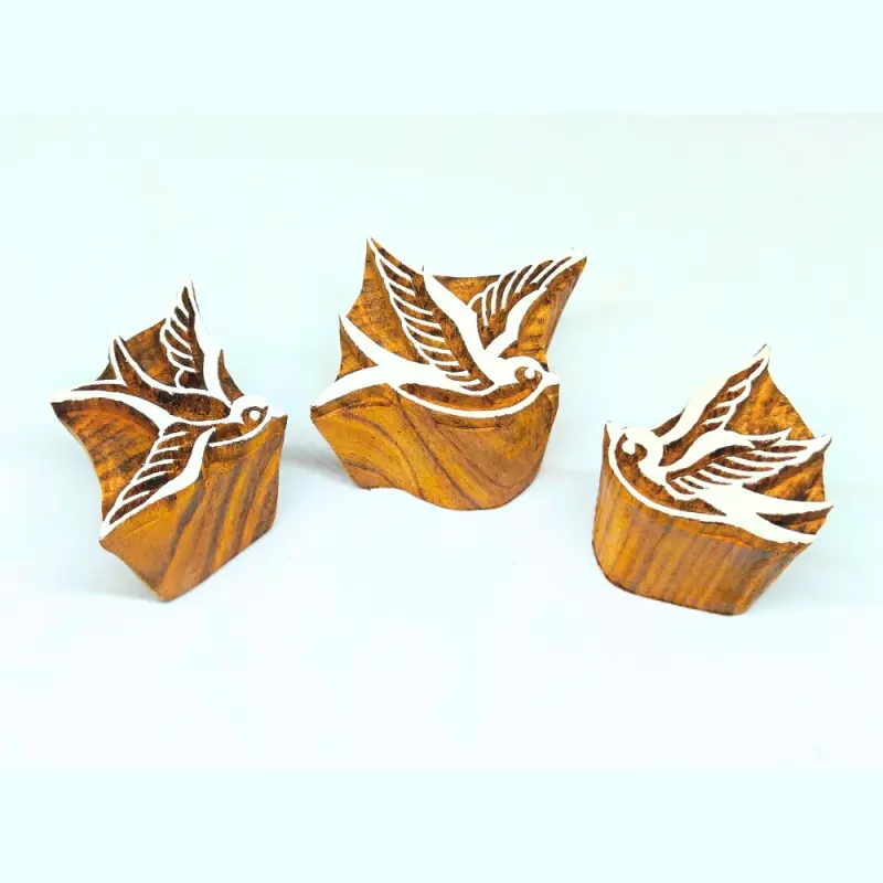 Hand-Carved Songbird Block