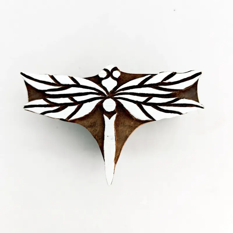 Hand-Carved Botanical Floral Block