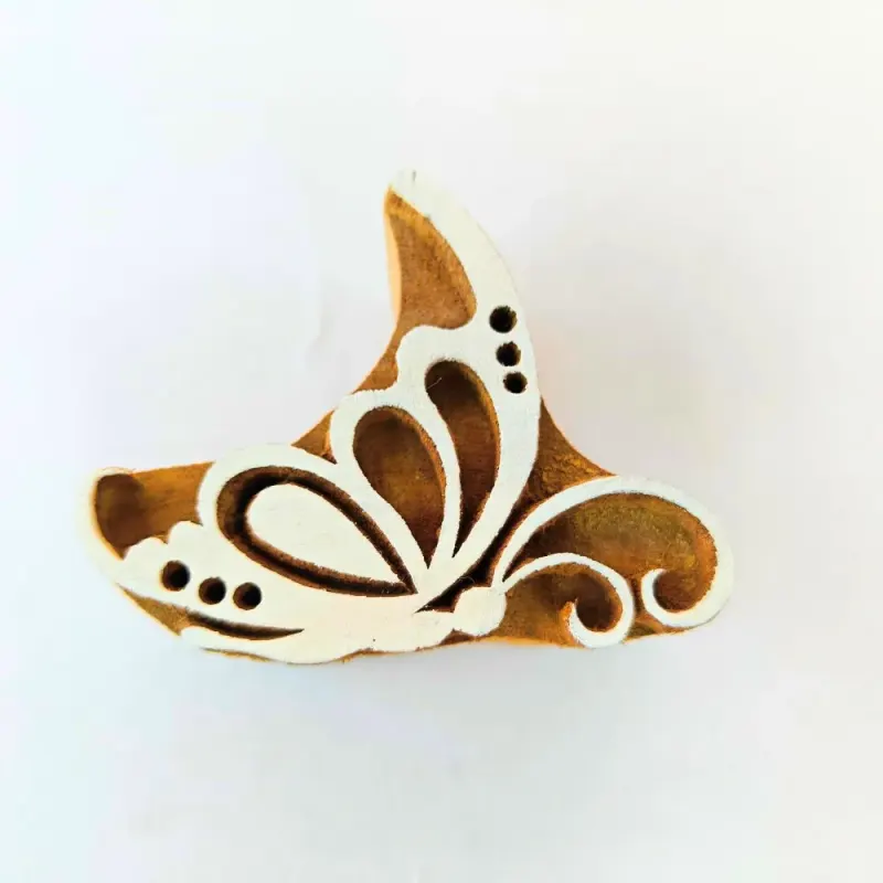 Hand-Carved Botanical Floral Block