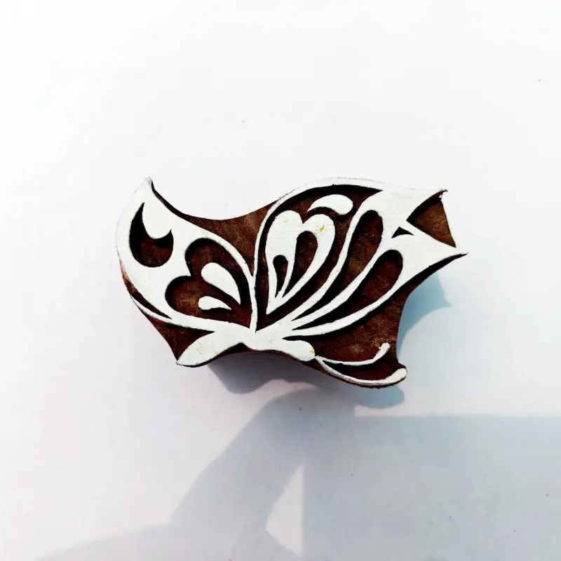 Hand-Carved Botanical Floral Block