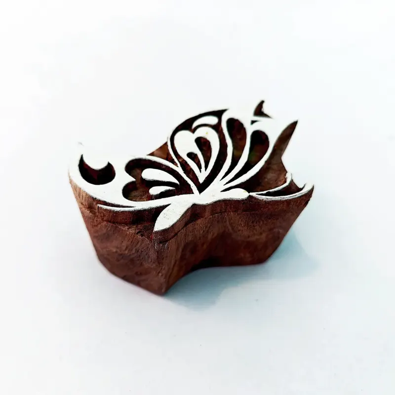 Hand-Carved Botanical Floral Block printed impression