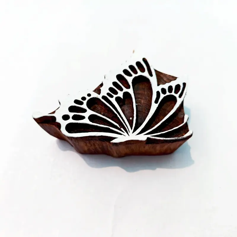 Hand-Carved Botanical Floral Block