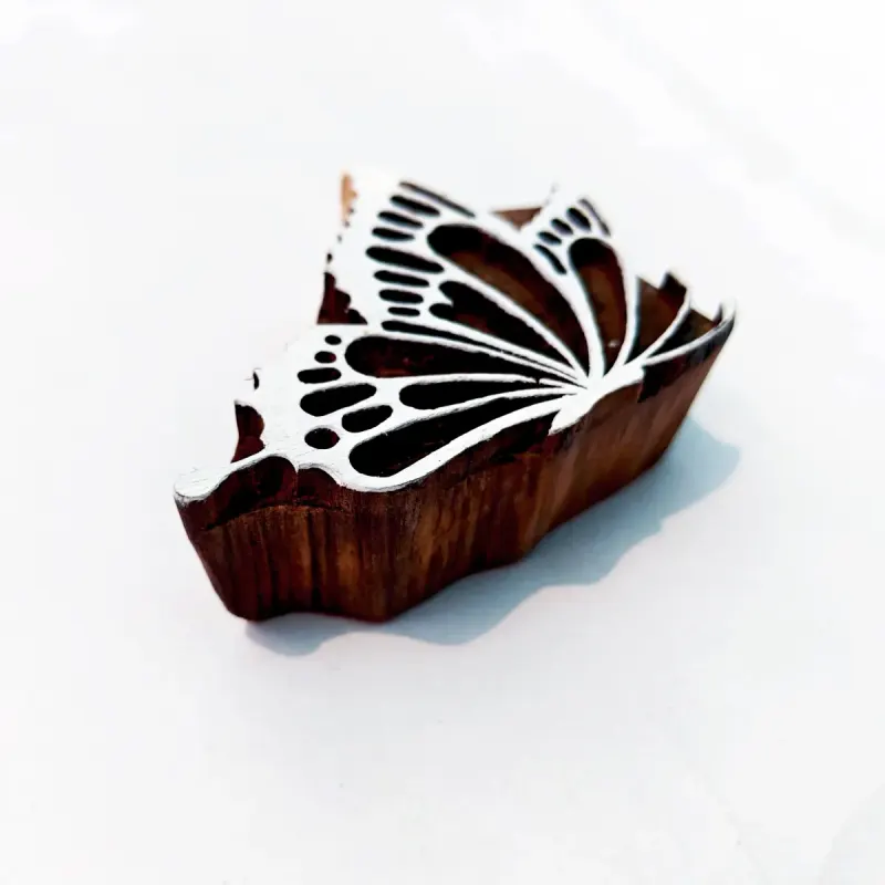 Hand-Carved Botanical Floral Block printed impression
